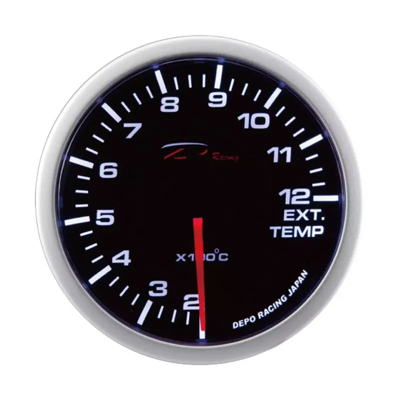 Kampanjpris Depo Racing White & Red LED 52mm - Avgastemp (Elektronisk)